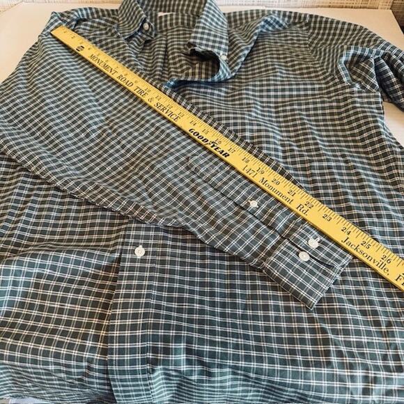 Brooks Brothers The Original Polo Shirt XL Long Sleeve Button Shirt Green Check - Picture 11 of 16